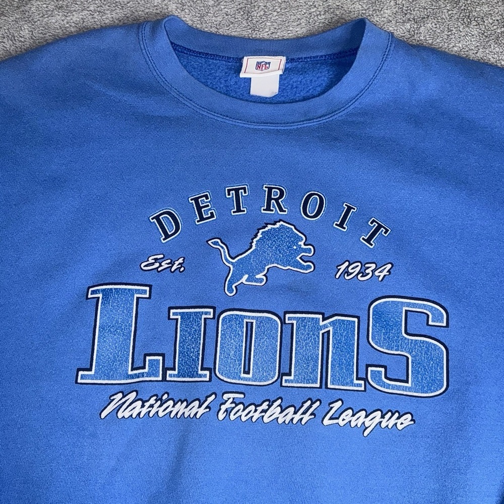 Vintage Detroit Lions NFL Crewneck Sweatshirt Men's‎ M Blue